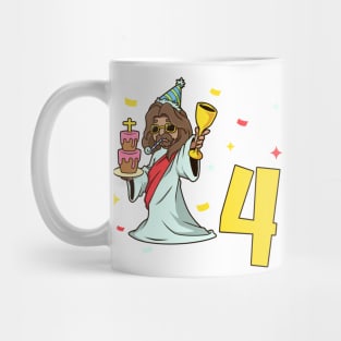 I am 4 with Jesus - kids birthday 4 years old Mug